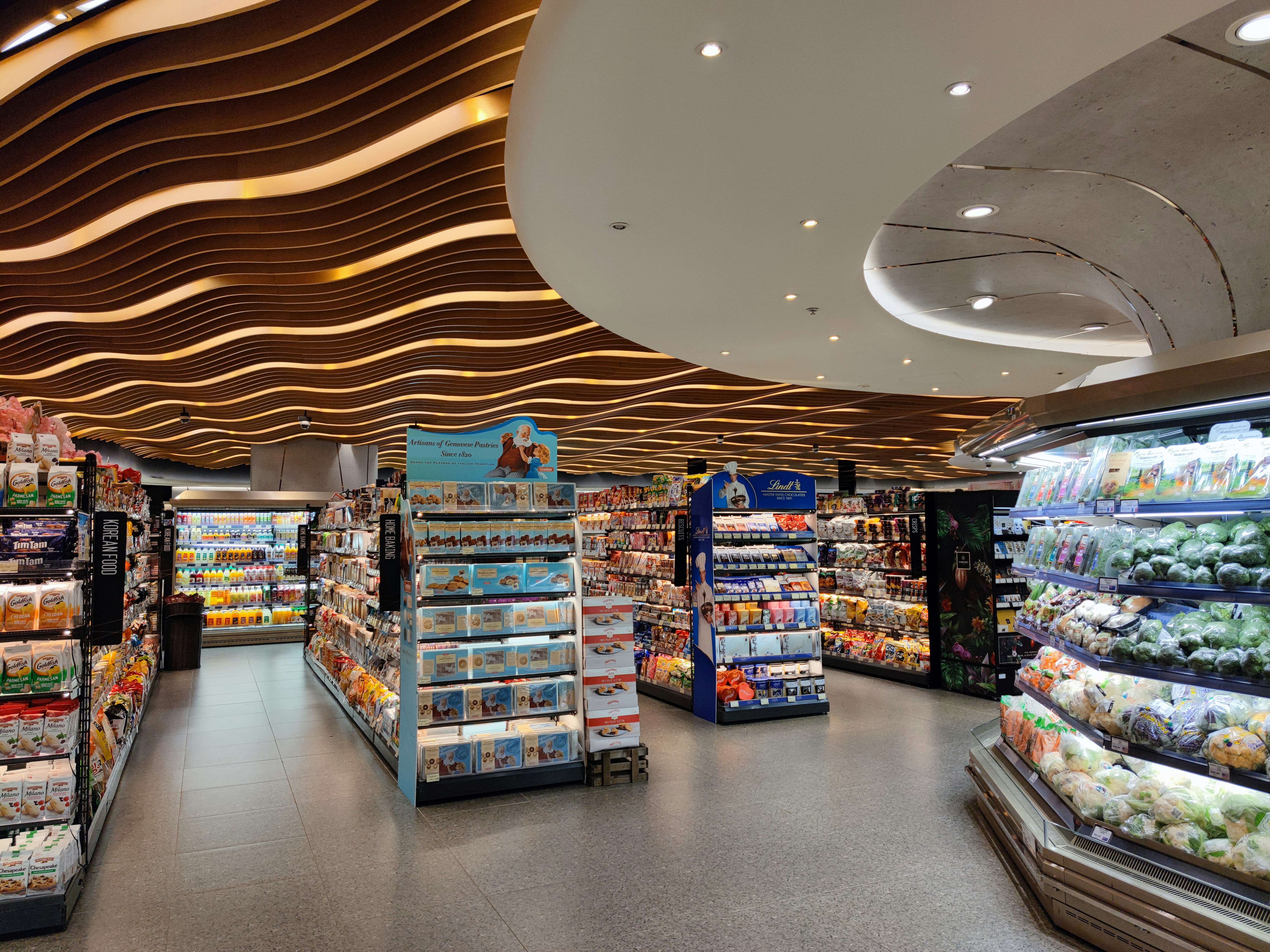 Modern grocery retail aisle